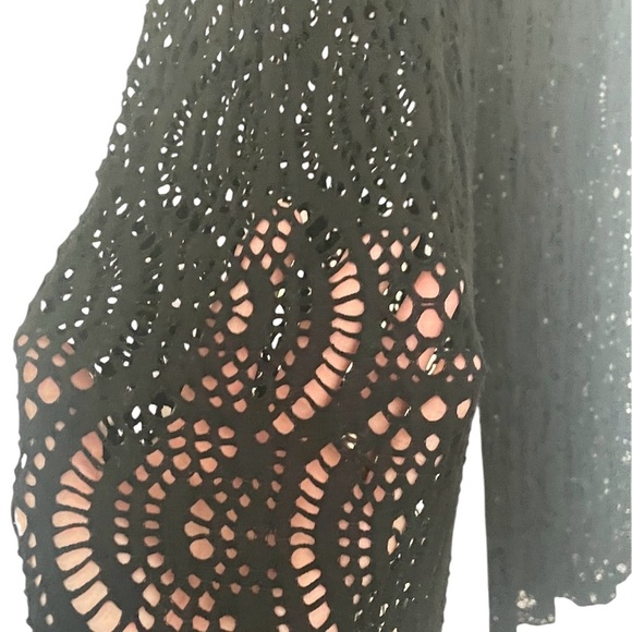 SCANDAL Black Crochet Pants Wide Leg Made in Italy | Lined with Inner Shorts - Picture 3 of 4